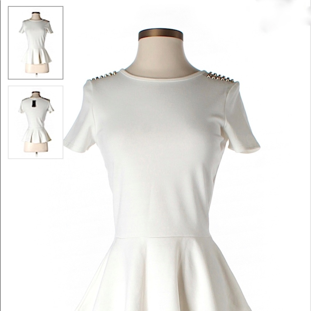 White Peplum Dressy Shirt.
